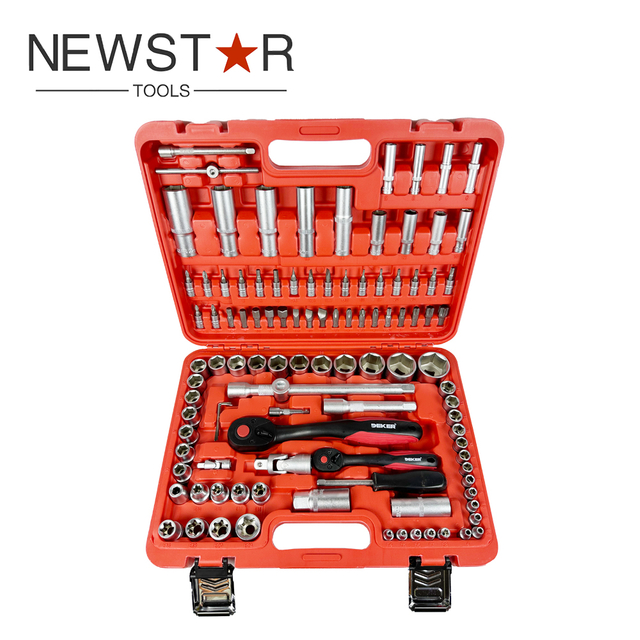 108pcs Household 1/4" 1/2" Ratchet Handle Wrench Socket Set