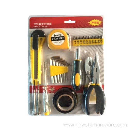 28PCS Өрхийн хэрэгсэл нь давхар цэврүүтэй гар багаж хэрэгслийг тохируулна