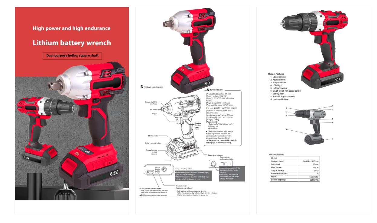 21V Cordless Impact Drill & Electric Screwdriver Set 21V Cordless Impact Drill & Electric Screwdriver Set