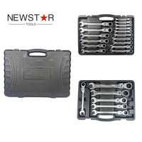22PCS Flexible Ratchet Combination Wrench Tool Set