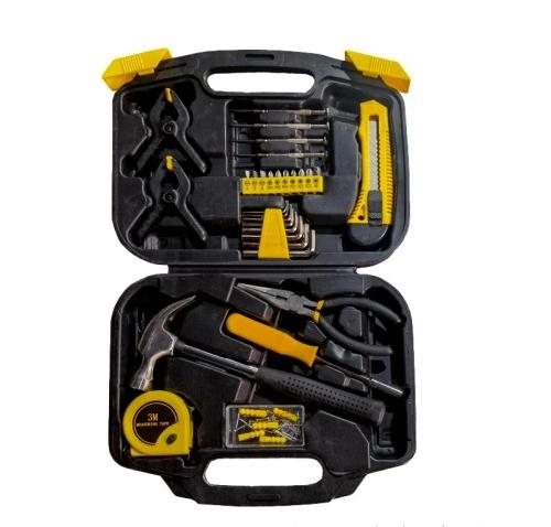 80pcs yellow hand tool set in durable blow-molded case