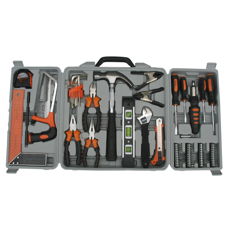 95pcs Home Multi-Function Hardware Tool Set in impact-resistant engineering plastic toolbox
