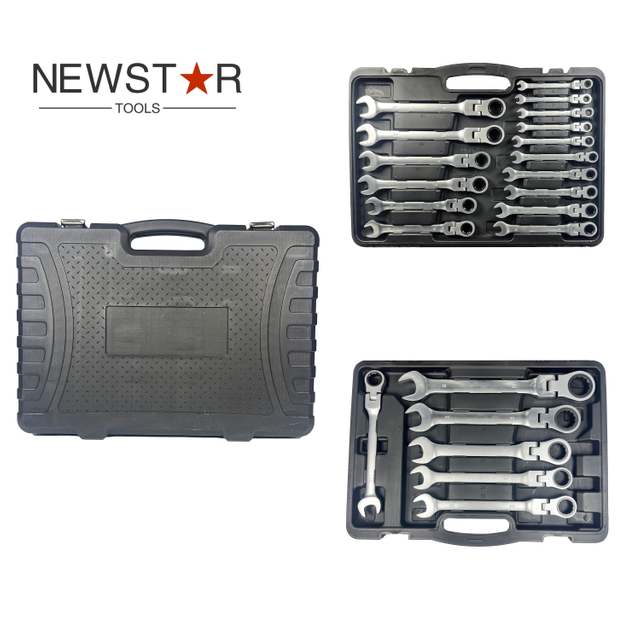 NEWSTAR 22PCS Flexible Head Ratchet Combination Wrench Set
